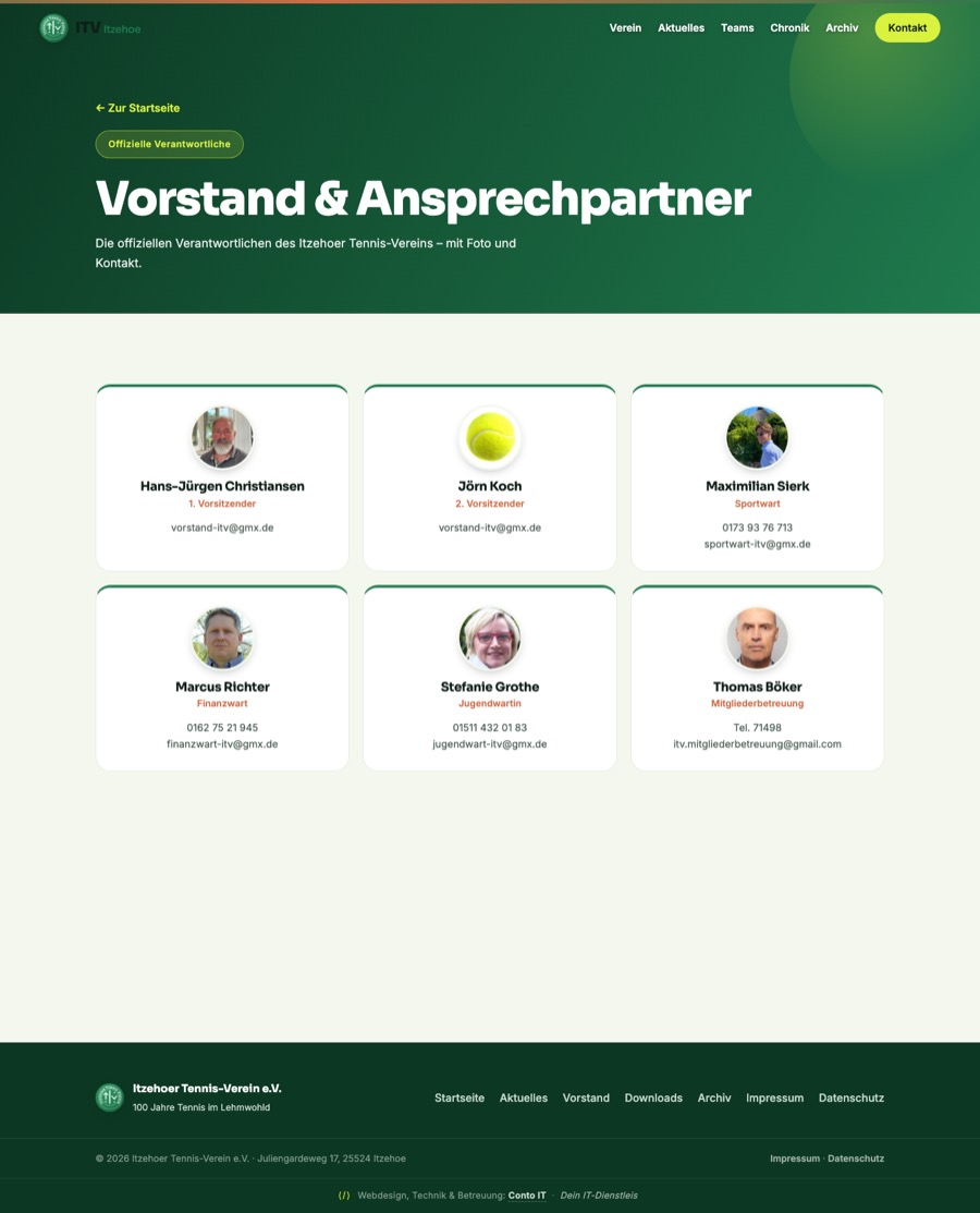 Neue Vorstand-Seite